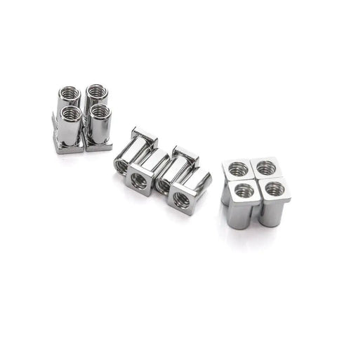 7/32 Inch Drum Swivel Nuts 12 Pack Replacement Parts for Lug Casing - Precision Fit Tension Rod Inserts for Snare, Tom, and Bass Drums - Durable Percussion Accessory for Tight, Secure Tuning, chrome drum lug inserts shown in groups