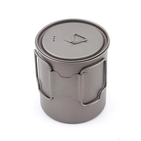 Ultralight Titanium 750ml Camp Pot With Lid For Solo Hikes, Bikepacking, And Minimalist Backpacking, perfect for outdoor cooking