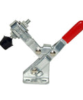 Front view of a Four Pack Vertical Quick-Release Toggle Clamps, 110 Lb Holding Capacity, Anti-Slip Grip, GH-101A, with rubber tip.