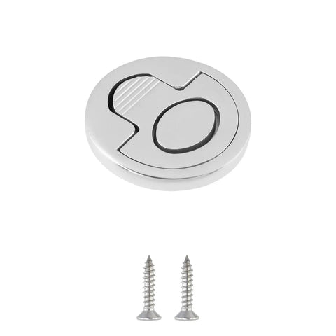 Hidden Cabinet Pulls 2 Inch Flush Ring Handles In 316 Stainless Steel Recessed Mount with screws, rust-resistant hardware view