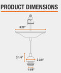 Original Instant Pendant Light 6 Inch Recessed Can Screw In Pendant Conversion Kit dimensions diagram