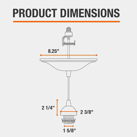 Original Instant Pendant Light 6 Inch Recessed Can Screw In Pendant Conversion Kit dimensions diagram
