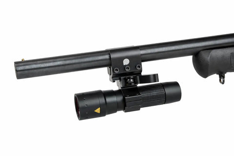 Universal 21mm Weaver Picatinny Rail Base Adapter Converter for Scope Mounts attached to rifle barrel with black finish