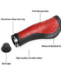 Ergonomic Bike Handlebar Grips With Wide Holding Surface Rubber Non Slip All Day Comfort Aluminum Inner Lock Ring for bikes