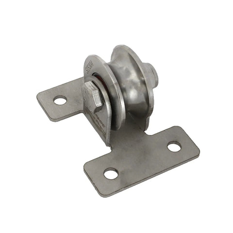 Stainless Steel Four Hole Bearing Pulley for Ceiling Swing and Sliding Doors Fixed Roller Wheel for Wire Rope Traction Tools