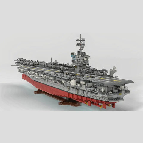 Top Shelf USS Enterprise CVN 65 Aircraft Carrier Building Blocks Set With 4941 Heavy Duty Bricks And 1 350 Scale Military Ship Model.