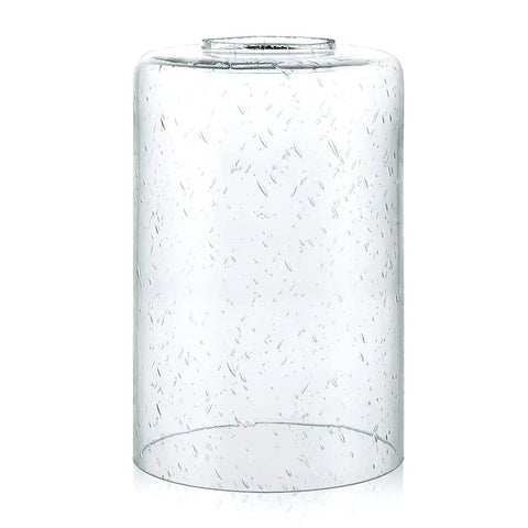 Seeded Lipless Glass Lamp Shade Cylindrical Light Cover With Standard Fitter Opening for Chandeliers and Vanity Lights, 6x4 in