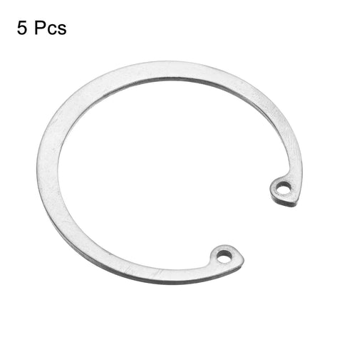 Five Pcs 62mm Internal Retaining Ring Circlip Set, 304 Stainless Steel Internal Snap Rings C Clips For Grooved Shafts And Studs, Durable Silver Tone Hardware