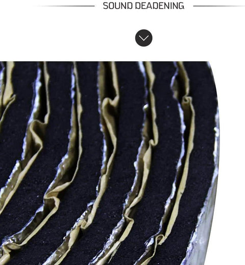 Close-up of 10mm Heat Shield Sound Deadener Mat For Cars With Thermal Insulation And Acoustic Dampening, Tri Layer PE Aluminum Foam
