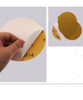 Heavy Duty Six Inch 150mm Sanding Discs With Sticky Back For Auto And Woodworking Projects showing self-adhesive backing detail.