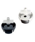 Omni-directional front caster wheels for Roborock robot vacuums; pair with gray wheels and white housings.