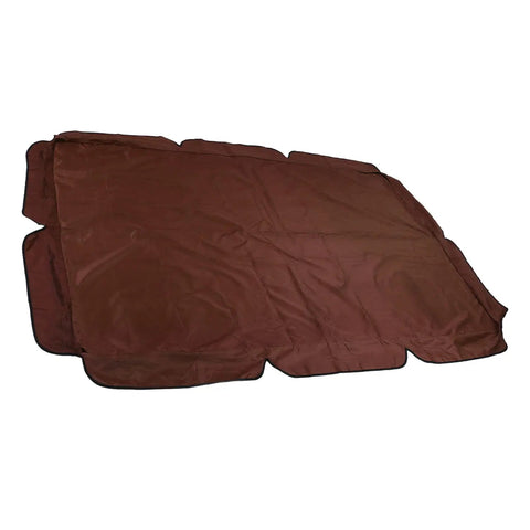 Brown Weatherproof Porch Swing Canopy Cover 69x46.4 Inches, Silver Coated Roof, UV Shield, Reinforced Straps, Durable Oxford Cloth