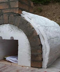 Ceramic fiber blanket insulation on a brick outdoor kiln/oven, 2 in thick