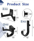Six Pack Heavy Duty ABS Storage Shed Hooks For Ladders Garden Rakes And Bulk Tools with dimensions and details