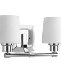 Glance Two-Light Bath Vanity Light In Brushed Nickel With Etched Linen Glass Shades, Modern Craft For Master Bath