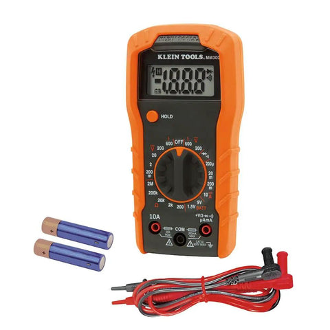 Digital Multimeter With Manual Ranging For Everyday Electrical Troubleshooting Measures Up To 600V AC DC, 10A DC Current, And 2 MOhms Resistance