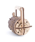 DIY 3D Wooden Cryptex Puzzle Kit With Real Working 3 Digit Combination Lock For Adults Hands On Build Your Own Secret Code From 1000 Possible Arrangements Da Vinci Code Inspired 34 Piece Model Kit, front view
