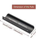 10 Pack Black Cabinet Handles 5 Inch Finger Pulls for Cabinets and Dresser Drawers With 5 Inch Hole Centers, side view