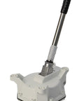 Manual Beefy Sanitation Pump For Bulkhead Mount On Boats Up To 17 GPM Flow For Toilet Flush Or Holding Tank Pump Out, white with handle