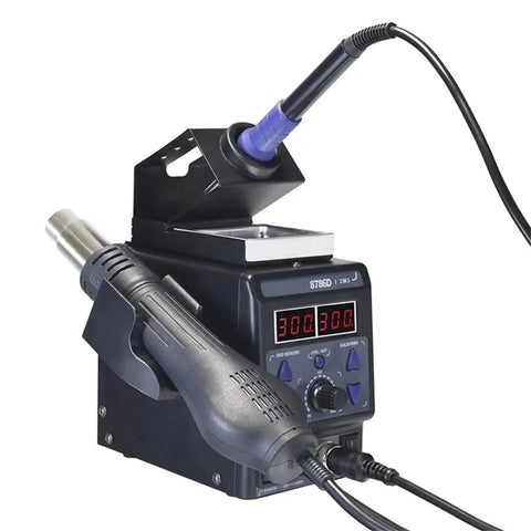 2 In 1 Soldering Station With 700W Hot Air Gun And Soldering Iron, SMD Rework Tool For Electronics with digital control display