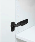 Soft Close Cabinet Door Hinges Concealed Cupboard Hinges With Damping For Silent Smooth Closing Hardware installed on white cabinet