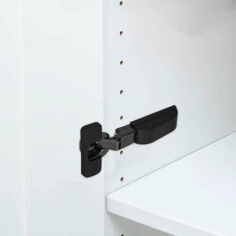 Soft Close Cabinet Door Hinges Concealed Cupboard Hinges With Damping For Silent Smooth Closing Hardware installed on white cabinet
