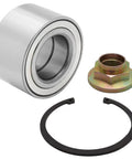 Two Pack Front And Rear Wheel Hub Bearing Repair Kit For 2006 2012 Ford Fusion, 2003 2008 Mazda 6 S And I Models, showing bearing, nut, and snap ring.