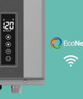 Heavy Duty 9 Point 5 GPM Liquid Propane Tankless Water Heater Indoor With 199900 BTUs Condensing Design WiFi Smart Control display panel and EcoNet logo