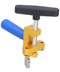 Handheld Glass Tile Cutter, Dope Pro Grade Manual Glass Cutter With Aluminum Alloy Handle and blue grip, front view