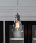 Original Instant Pendant Light 6 Inch Recessed Can Screw In Pendant Conversion Kit in Brushed Nickel, Adapter Only Bulb Not Included, hanging view