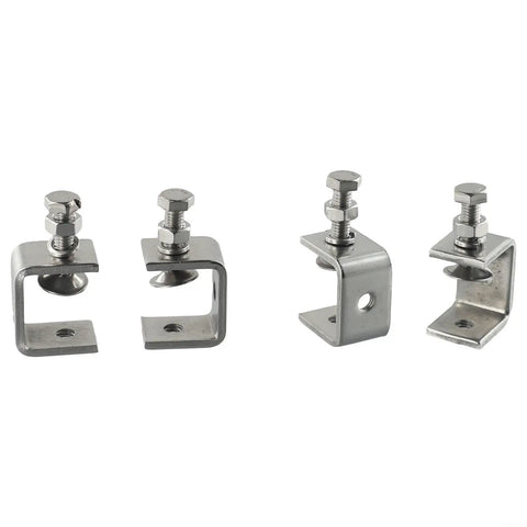 Heavy Duty Stainless Steel C Clamps For Welding And Woodworking Adjust 16-25Mm Desk Mount Screw Fastener Tool Silver Set Of Two Pieces, showing two adjustable clamps.