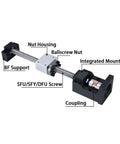 Solid SFU1610 Ballscrew Kit With 16mm Dia C7 Grade And Complete Hardware Set For CNC Router Build Super Stable Linear Motion System Perfect For Nema24 Projects. ballscrew assembly with BF support, nut housing, and coupling