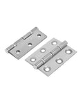 Ten Piece 2 Inch Stainless Steel Folding Hinges For Cabinet And Closet Doors Heavy Duty Rust Proof Silver Finish close-up view.