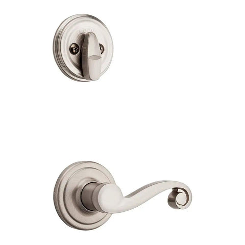 Front Door Lock Set With Deadbolt And Reversible Lever Handleset, Satin Nickel Exterior Finish, Pick Resistant SmartKey Rekey Security