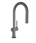 hansgrohe Talis N Pull Down Kitchen Faucet, Modern, Magnetic Hand Sprayer, 1-Handle, 1.75 GPM, Brushed Black Chrome, 72865341 side view