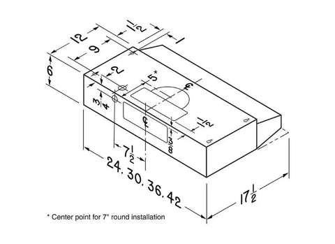 Installation diagram for Under Cabinet 30 Inch Convertible Range Hood Insert With Light Two Speed Exhaust Fan Four Way Venting Easy Switches