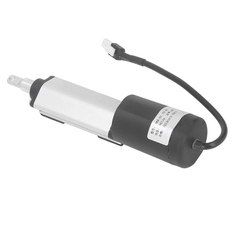 Smooth And Quiet 12V Electric Linear Actuator With 70mm Stroke And 100N Thrust showing aluminum body and electrical connector.