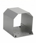 Heavy Duty Grey Foot Switch Guard Cover With Angled Hooded Shape And Textured Coating For Tight Machine Shop Spaces, 150x123x131mm