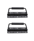 4.9 Inch Spring Loaded Folding Handle For Tool Boxes And Cases, Heavy Duty Surface Mount Case Handle With Rubber Grip, Black 2 Pack
