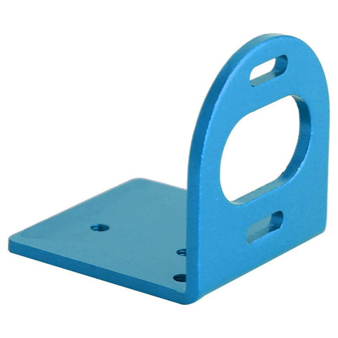 Front view: blue metal RC motor mounting bracket with base plate and vertical mounting arm for 540/3660/3650 motors.