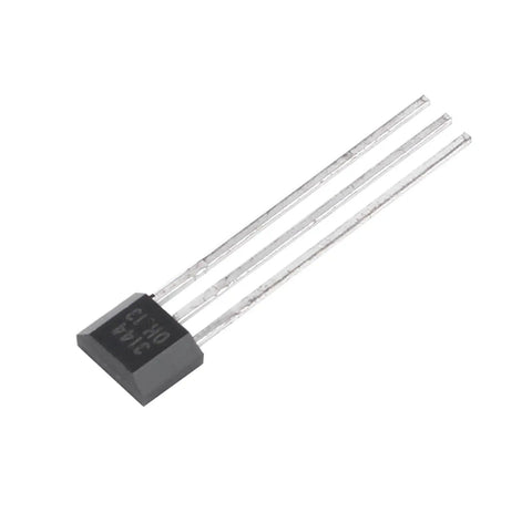 Hall Effect Switches Pack Of 10 A3144 Magnetic Hall Sensor, 3 Pin SIP Inline Detector, linear proportional output