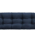 Outdoor Bench Cushion Tufted 44x22x4 Inch Loveseat Pad For Patio Furniture Garden Wicker Chair Porch Swing Indoor Outdoor Use Fade Resistant Waterproof Dark Blue Comfy All Weather Ready