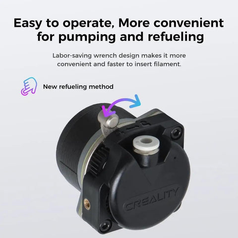 K1 Series Direct Drive Extruder Kit with dual gear motor for smooth feeding and high speed printing, close-up of gear mechanism.