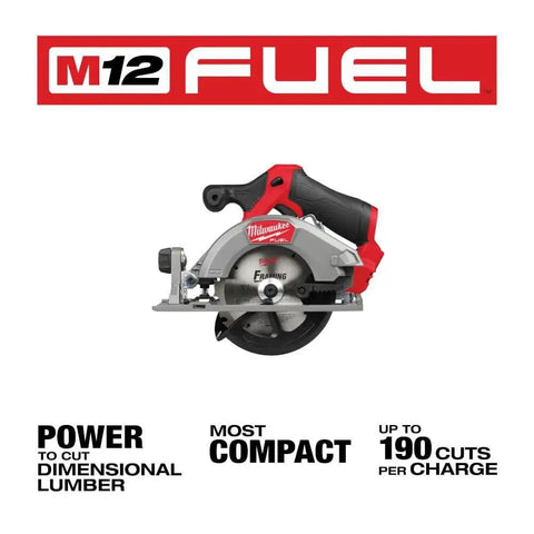 Image of M12 Fuel 5-3/8 Inch Circular Saw Cordless With Brushless Powerstate Motor and REDLINK Plus Intelligence, compact and powerful.