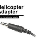 Close-up of plug from Wireless GA Headset To Helicopter Adapter For No Hassle Plug And Play Cockpit Setup with U174 Connector