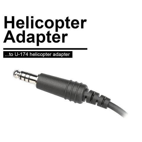 Close-up of plug from Wireless GA Headset To Helicopter Adapter For No Hassle Plug And Play Cockpit Setup with U174 Connector