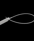 Real Deal White Cable Ties With Integrated Label Markers 2 Pack 420Mm Nylon Zip Straps showing a single tie with label slot.