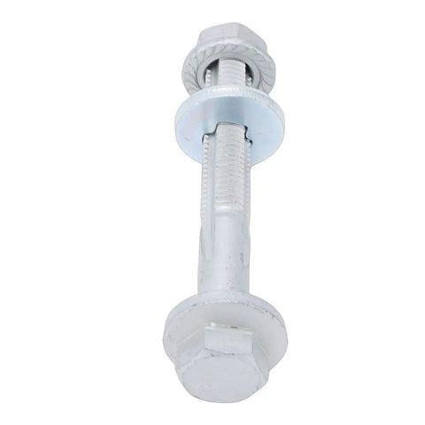 Beefy Front Lower Control Arm Bolt For Model S 2012 To 2021 High Strength Steel suspension bolt with nut at an angle.