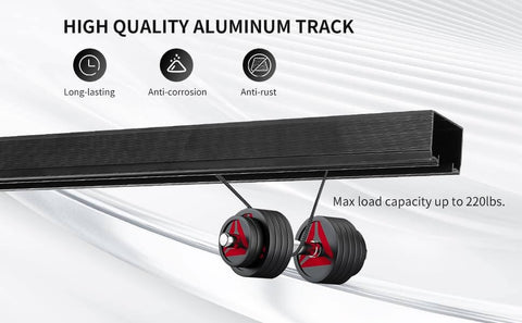 72 Inch Aluminum Pocket Door Track Kit For Ceiling Mount Box Rail Sliding Hardware Pro Grade Heavy Duty Hangers With Three Wheel Ball Bearing