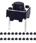 20 Pcs 6mm 2 Pin Momentary Tactile Push Button Switch Through Hole Breadboard Friendly For Panel And PCB Projects